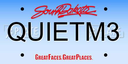 QUIETM3 South Dakota License Plate