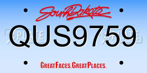 QUS9759 South Dakota License Plate
