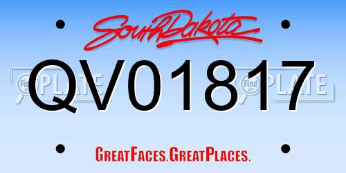 QV01817 South Dakota License Plate
