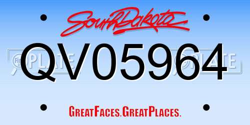 QV05964 South Dakota License Plate