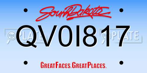 QV0I817 South Dakota License Plate