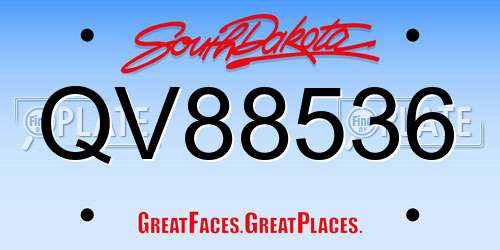 QV88536 South Dakota License Plate