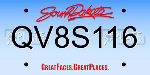 QV8S116 South Dakota License Plate