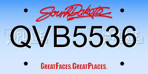 QVB5536 South Dakota License Plate