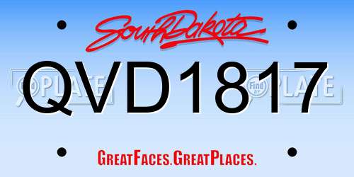 QVD1817 South Dakota License Plate