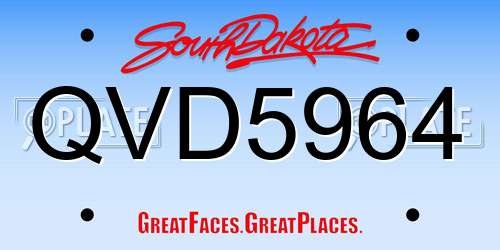 QVD5964 South Dakota License Plate
