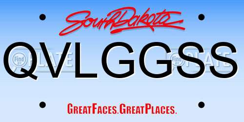 QVLGGSS South Dakota License Plate
