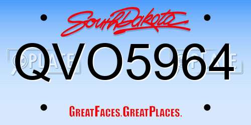 QVO5964 South Dakota License Plate