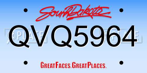 QVQ5964 South Dakota License Plate