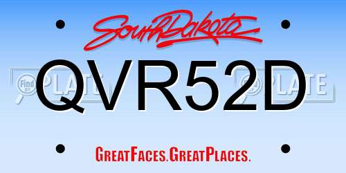 QVR52D South Dakota License Plate