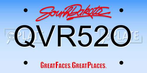 QVR52O South Dakota License Plate
