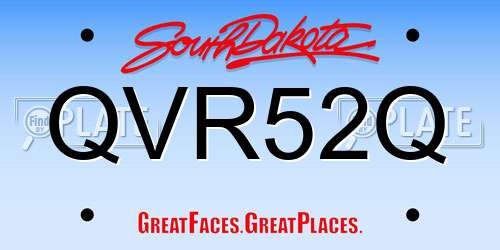 QVR52Q South Dakota License Plate