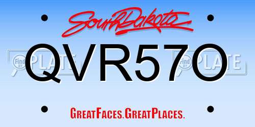 QVR57O South Dakota License Plate