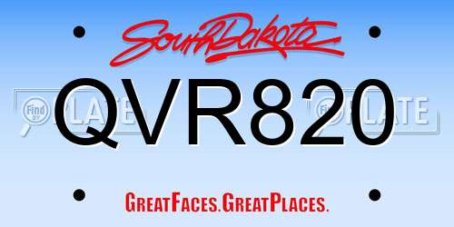 QVR820 South Dakota License Plate