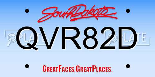 QVR82D South Dakota License Plate