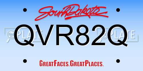 QVR82Q South Dakota License Plate