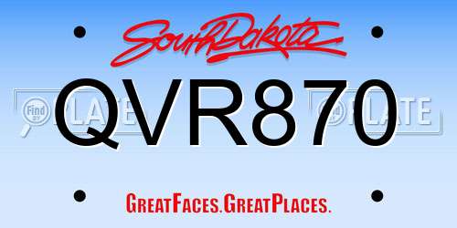 QVR870 South Dakota License Plate