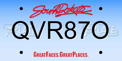 QVR87O South Dakota License Plate