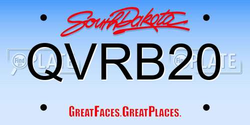 QVRB20 South Dakota License Plate