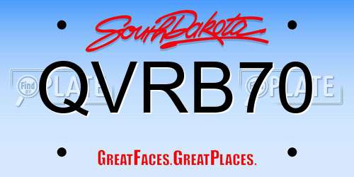 QVRB70 South Dakota License Plate