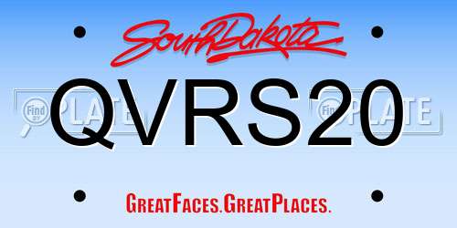 QVRS20 South Dakota License Plate