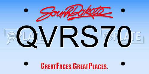 QVRS70 South Dakota License Plate