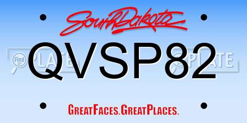 QVSP82 South Dakota License Plate