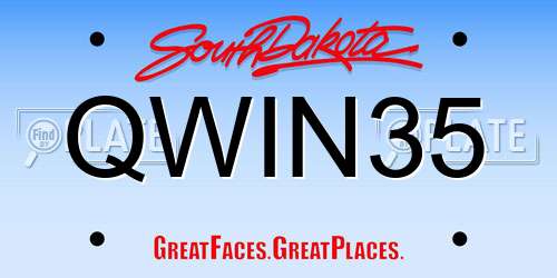 QWIN35 South Dakota License Plate