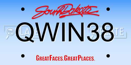 QWIN38 South Dakota License Plate
