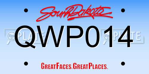 QWP014 South Dakota License Plate