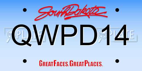 QWPD14 South Dakota License Plate