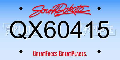 QX60415 South Dakota License Plate