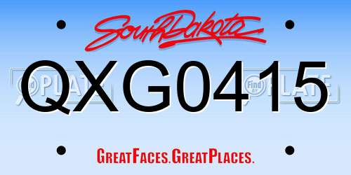 QXG0415 South Dakota License Plate