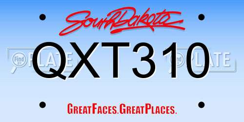QXT310 South Dakota License Plate