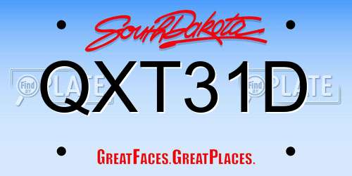 QXT31D South Dakota License Plate