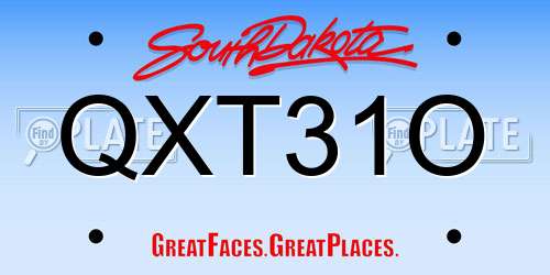 QXT31O South Dakota License Plate