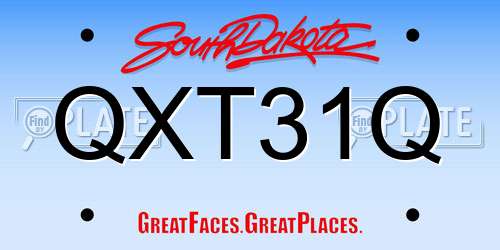 QXT31Q South Dakota License Plate