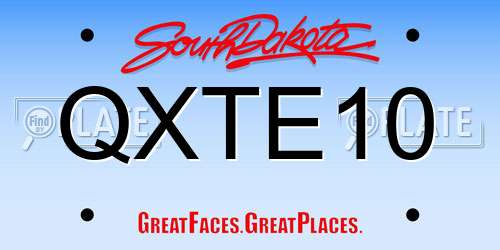 QXTE10 South Dakota License Plate