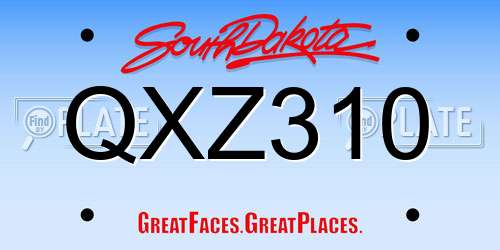 QXZ310 South Dakota License Plate