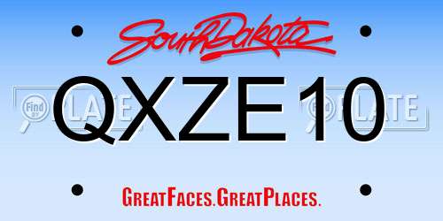 QXZE10 South Dakota License Plate