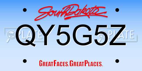 QY5G5Z South Dakota License Plate