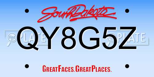 QY8G5Z South Dakota License Plate