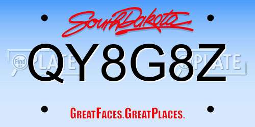 QY8G8Z South Dakota License Plate