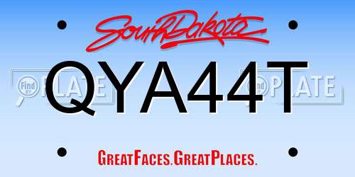 QYA44T South Dakota License Plate