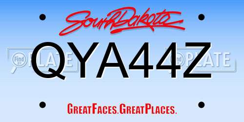 QYA44Z South Dakota License Plate