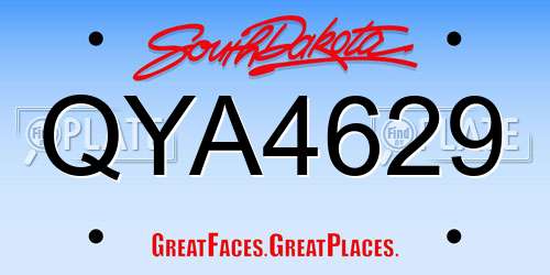 QYA4629 South Dakota License Plate