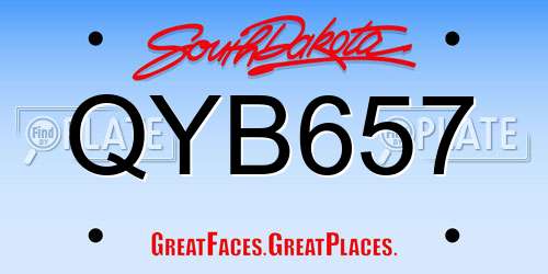 QYB657 South Dakota License Plate