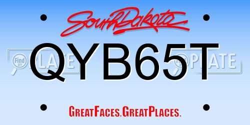 QYB65T South Dakota License Plate
