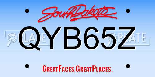 QYB65Z South Dakota License Plate