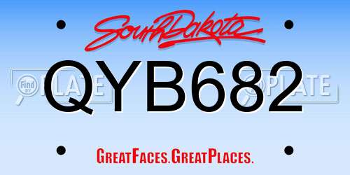 QYB682 South Dakota License Plate